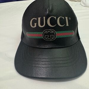 Gucci Black Leather Hat